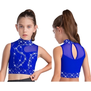 Costumes de danse lyrique pour filles de 6 à 16 ans, hauts de gymnastique, crop tops pour la pratique, les spectacles, les compétitions et la danse de louange. - Product Image 2