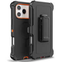 Étui antichoc robuste magnétique 3-en-1 avec clip ceinture pour iPhone 16E, 15, 16, 14 Plus, 13, 12, 11, 17 Pro Max