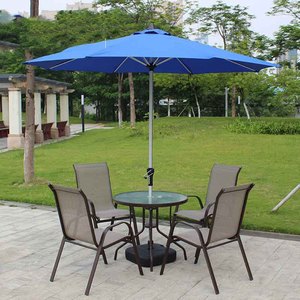 Conjunto de Mesa y Sillas de Jardín Modernas para Cafetería o Tienda de Té con Leche, Sillas de Poliéster, Sombrilla de Patio, Protección Solar, Poste de Metal Impermeable - Product Image 4