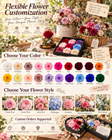 Bouquet de savon personnalisé 33 roses pour la Saint-Valentin, cadeau pour la fête des mères, bouquet de savon pour petite amie, boîte cadeau de fleurs, fleurs faites à la main