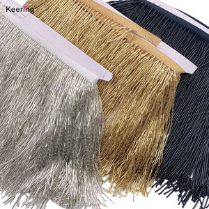 WTT-001 all'ingrosso fatto a mano marrone oro frangia Trim perline nappa rifilatura per la decorazione della tenda accessori di abbigliamento - Product Image 1