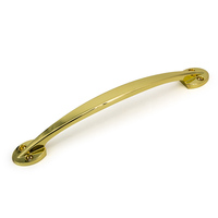 Manija para Ataúd de Metal Dorado, Estilo Europeo, Acabado Pulido, Diseño de Arco, Tamaño Adulto