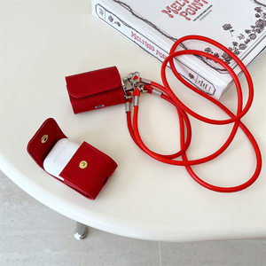 Étui en cuir PU de style professionnel pour Apple <span class=keywords><strong>Airpods</strong></span> 1 2 3 4 Pro 2, housse pour écouteurs sans fil, sac de charge, cordon de suspension - Product Image 6