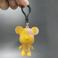Kit de fabrication de porte-clés ours violent à peindre soi-même, peinture à couler, graffiti, artisanat en résine fait main, cadeaux pour enfants, jouets