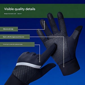 Fabrieksdirect lederen winterrijhandschoenen met volledige vingers - ademende handschoenen met halve vingers, antislip, schokabsorberende palm, waterdicht, unisex - Product Image 2
