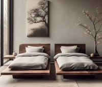 AJJ-Q394 Ensemble complet de meubles en bois massif chinois écologique non pliable, style antique, pour maison d'hôtes et complexe hôtelier, lit double sur mesure