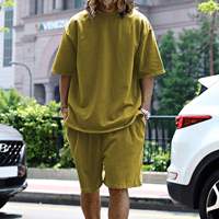 Ensemble décontracté personnalisé pour homme, t-shirt et short imprimés en spandex/coton à séchage rapide, 2 pièces, pour l'été