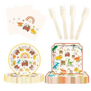Platos de Papel de Dinosaurio DAMAI, Decoraciones Desechables para Fiesta de Dinosaurios, Suministros para Fiestas, Vajilla para Fiesta de Cumpleaños, Juego para 8 Personas - Product Image 6