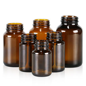 Flacon en verre ambré haute précision avec bouchon à vis pour le stockage contrôlé des pilules, idéal pour l'affichage et le rangement de médicaments - Product Image 1