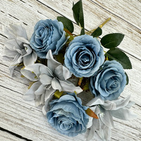 Großhandel Hochwertige 7 Köpfe Seiden blume Red Bunch Roses Bouquet Künstliche Blume Rose Bouquet