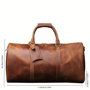 Durable Custom Genuine Leather Weekender Duffel <b>Bag</b> <b>Men</b> Luxury Sports Travel Gym <b>Bag</b> Over-the-<b>Shoulder</b> Polyester Manufacturer - Product Image 2
