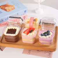 Gobelets à mousse de forme personnalisée, boîtes à petits gâteaux au tiramisu, emballage jetable en plastique PET écologique, gaufrage pour yaourt