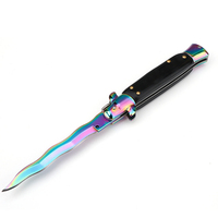 Cuchillo Plegable para Camping Spot Mafia Akc, Hoja de Acero Inoxidable con Borde Dentado, Mango de Resina con Punta Caída para Supervivencia