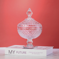 Hxglass Vente en gros de pots en verre transparent sans plomb faits à la main, résistants au four, avec couvercle, style méditerranéen, boîte à tampons, décoration de restaurant, thé, sucre