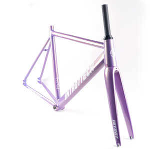 Cadre de <span class=keywords><strong>vélo</strong></span> de piste en alliage d'aluminium 700C, cadre de <span class=keywords><strong>vélo</strong></span> à vitesse fixe, fourche <span class=keywords><strong>avant</strong></span> en carbone - Product Image 3