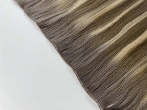 Extensiones de Cabello Naturales Invisibles Neweuropean Balayage, Rubio, Doble Trama, R3T8, Ondulado # Extensiones de Cabello Humano Genius Weft de 613 Pulgadas y 26 Pulgadas - Product Image 6