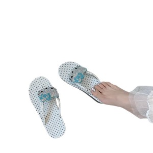 Sandali con zeppa da <span class=keywords><strong>donna</strong></span> <span class=keywords><strong>antiscivolo</strong></span> con pois, stile Ins, luminosi, per esterni e spiaggia, con motivo a spina di pesce, ciabatte scintillanti - Product Image 6