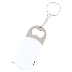 Custom Logo Promotion Gift <b>Mini</b> LED Torch Metal Bottle Opener with Steel <b>Keyring</b> LED 1M/3FT Tape Measure Batteries Included - Product Image 3