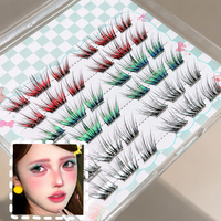 Cils de fée elfe colorés en fibre semi-artisanaux sans colle, effet dégradé, naturels et vaporeux, pour cosplay, anime, festival, usage photographique