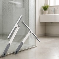 Nettoyeur de vitres portable avec lame souple en TPR à rotation 360°, rangement suspendu, taille compacte, léger