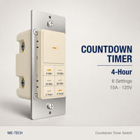 Sakelar Timer Countdown 120V 15A Timer Dinding 3-Arah untuk Kipas Exhaust Indikator LED 5 Menit hingga 4 Jam Terdaftar ETL
