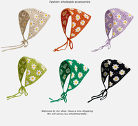 Bandeau triangulaire pour femmes Version coréenne tricoté Crochet dentelle bandeau écharpe avec mignon doux fille Style fleur foulard chapeau
