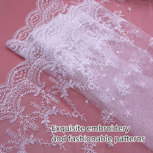 シルク刺繍レースデザイナーレース女性用アクセサリーメッシュレースファインスレッド刺繍 - Product Image 4