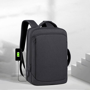 Kiểu dáng đẹp chức năng màu xám máy tính xách tay Ba lô <span class=keywords><strong>USB</strong></span> sạc đa năng kinh doanh cổ điển ba lô chống trộm túi bền - Product Image 3