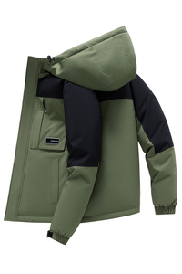 Customized logo Outdoor bright casual cotton-padded <b>jacket</b> <b>men's</b> padded temperament coat hooded warm <b>jacket</b> winter warming - Product Image 2