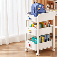 Chariot de rangement mobile à roulettes, étagère de rangement multi-niveaux sous le bureau pour sacs d'école, livres et collations