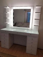 Miroir Coiffeuse de Table Ulink Nouveau Design Luxe en Bois avec Ampoules LED pour Maquillage