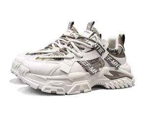 Zapatillas deportivas de lona transpirable para hombre, ligeras, con suela gruesa, estilo casual, cómodas, para caminar, a la moda. - Product Image 3