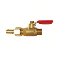 Small Red Handle Brass Gas Stove Valve 1/4 Outer Thread Insertion Pagoda Head Threaded Connection Ball Valve Product Category