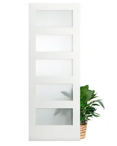 CBMmart desain Modern ukuran 30X80 inci, Primer putih inti padat pintu pengocok Interior untuk rumah
