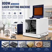 Machine de découpe laser à fibre 800W, refroidie par air, compacte, pour tôles métalliques, découpeuse de tôles de 3 mm en acier inoxydable, aluminium, acier au carbone, CNC de bureau