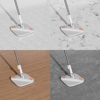HOLAMOPA Ensemble de serpillière triangulaire pliable et peu encombrante, système de nettoyage de sol plat en microfibre rotatif à 360° pour les coins de la maison