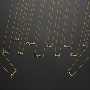Collar con Letra de Acero Inoxidable de Estilo Simple, Personalizado, con los 12 Signos del Zodiaco en Inglés, Venta al Por Mayor - Product Image 1