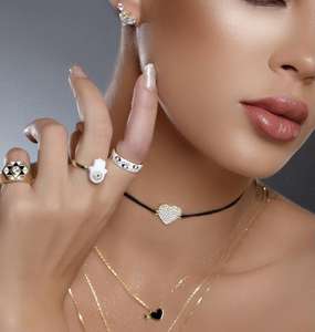 Cincin Enamel Mata Yunani Emas untuk Wanita, Cincin Cincin Buku Jari Mata Jahat, Perhiasan Enamel Warna-warni untuk Wanita - Product Image 5