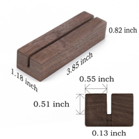 Porte-cartes de visite en bois de noyer, support de cartes en bois, présentoir de papier de bureau en bois