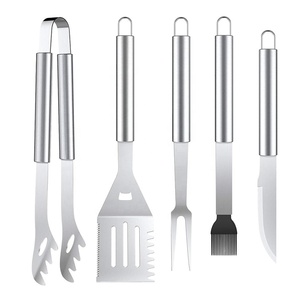 Hot Bán 6-Mảnh Thép Không Gỉ BBQ Đồ Dùng Set Nướng Công Cụ Thiết Lập Với Mang Theo Túi Xách Cho <span class=keywords><strong>Braai</strong></span> Phụ Kiện Cho Ngoài Trời BBQ Của - Product Image 3
