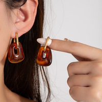 Boucles d'oreilles carrées géométriques vintage Gaovo, en acier inoxydable, luxe léger, élégantes, pour un usage quotidien, bijoux de mode pour femmes