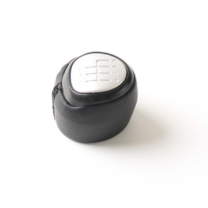 Pomo de palanca de cambios de cuero negro y plateado de 5 y 6 velocidades para Saab 93 9-3 SS 2003 2012, cubierta ergonómica para palanca de cambios - Product Image 5