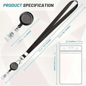 Waterproof PVC Transparent Durable Portable Retractable Lanyard Zipper Seal Office Exhibition <b>Security</b> ID <b>Badge</b> Holder - Product Image 4