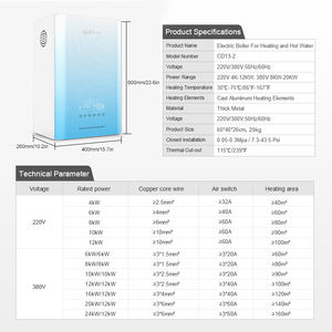 <span class=keywords><strong>Caldera</strong></span> Eléctrica de Calefacción Central de Doble Baño, 6-24kW, Suministro Multipunto, Calentamiento Rápido, Gabinete Metálico, Italia, España - Product Image 5