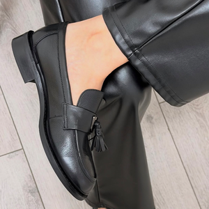 British Style Thick Sole Breathable Anti-Slip Loafers Tassel Decorative Details Retro <strong>Elegant</strong> <strong>Flat</strong> <strong>Shoes</strong> Daily Commute Fashion - Product Image 6