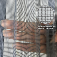 Moustiquaire pliante en polyester noir/gris pour fenêtre, anti-insectes, type accordéon, pour ventilation