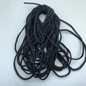 Tali Elastis Bulat Hitam 3Mm/3.5Mm/4Mm/6Mm Tali Earloop Elastis Datar