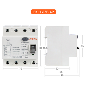 EKL1-63B rccb 63A 30mA 10KA 4P RCCB <span class=keywords><strong>ELCB</strong></span> RCB RCD выключатель в наличии - Product Image 5