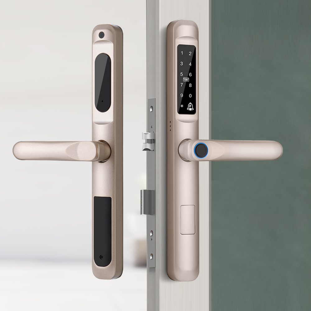 Waterproof Sliding Door Lock Password Electronic TTlock Thermal Break Aluminum Door Lock Outdoor Fingerprint Smart Door Lock · image 3