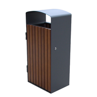 Poubelle commerciale en bois pour extérieur, mobilier urbain, bac à déchets pour paysage urbain, poubelle de parc public